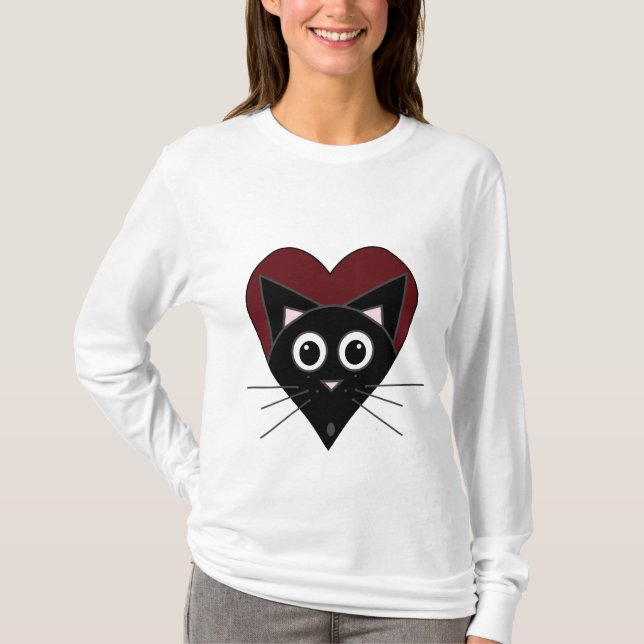 Valentine-Katzen-Shirt T-Shirt (Vorderseite)