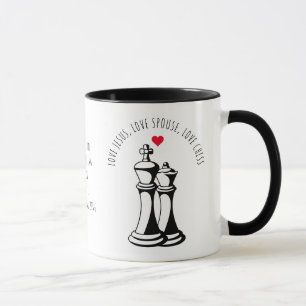 Valentine KING QUEEN Liebe Jesus Ehefrau Schach Tasse