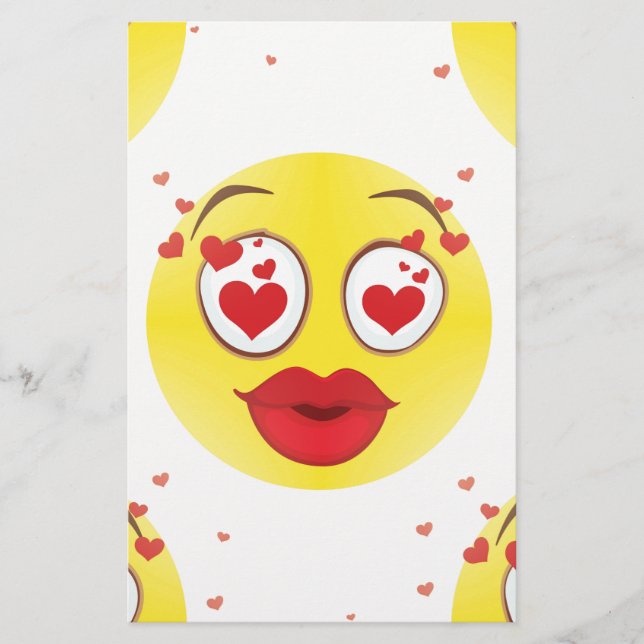 Valentine kiss Emoji Briefpapier (Vorderseite)