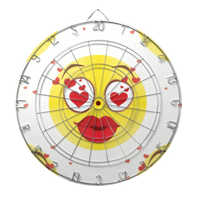 Valentine kiss Emoji Dartscheibe (vorne)