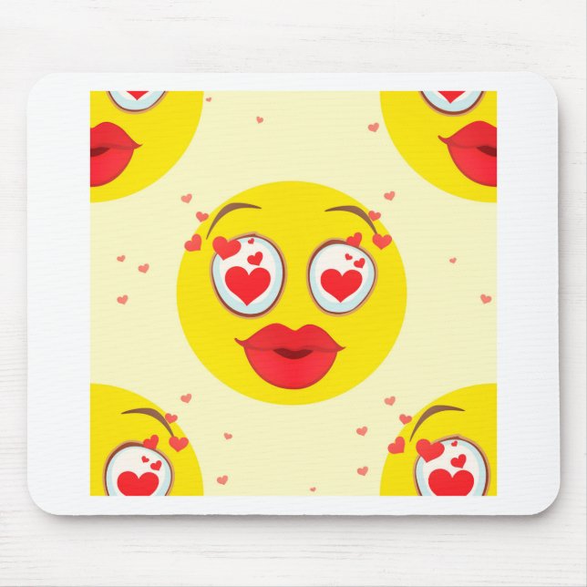 Valentine kiss Emoji Mousepad (Vorne)