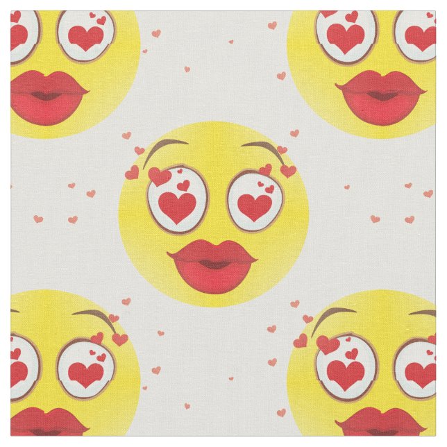 Valentine kiss Emoji Stoff (Nahaufnahme)