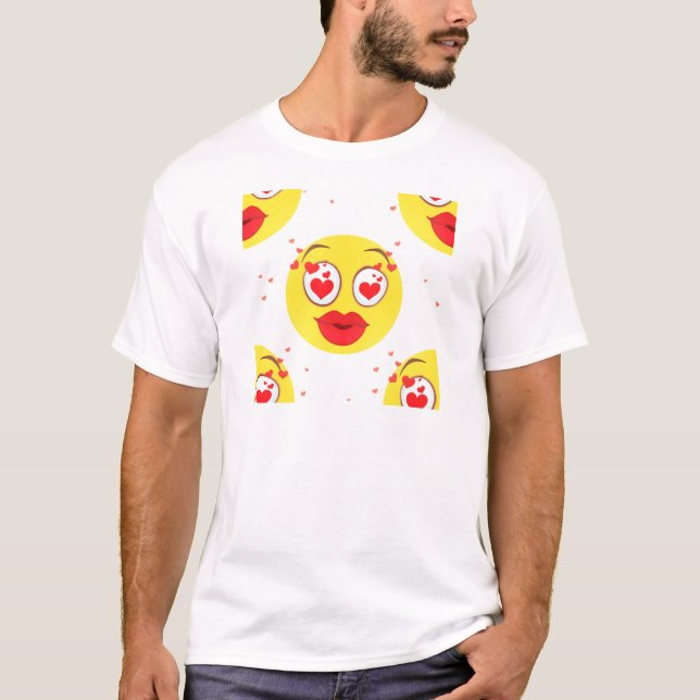 Valentine kiss Emoji T-Shirt (Vorderseite)