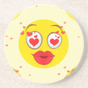 Valentine kiss Emoji Untersetzer