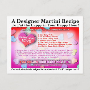 Valentine Kiss Martini Rezept Postkarte
