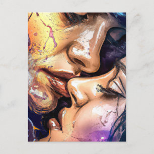 Valentine Kiss Postcard Postkarte