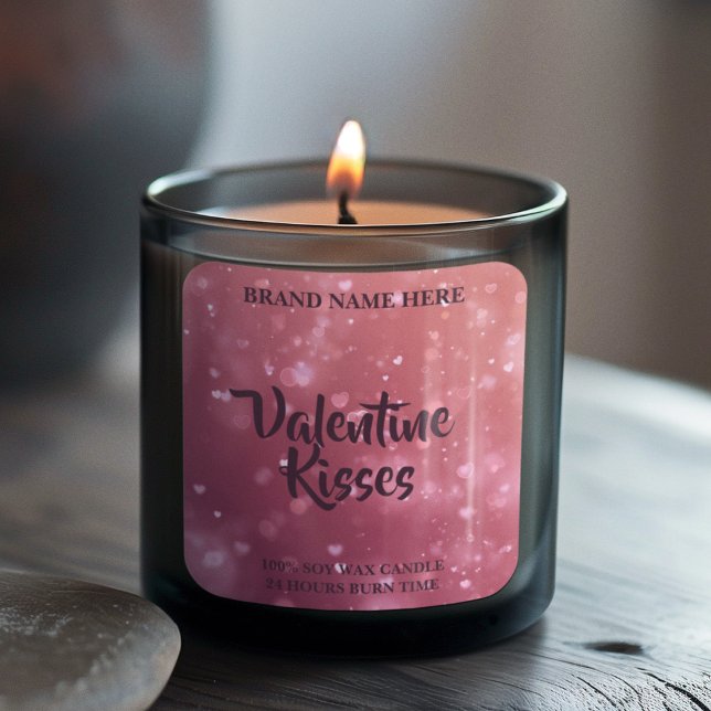 Valentine Kisses Chic Valentine Candle Sticker (Von Creator hochgeladen)