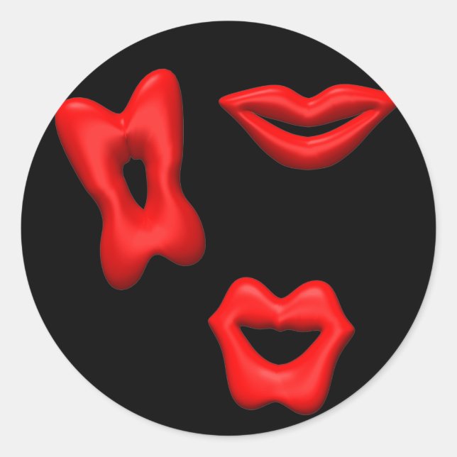 Valentine Kisses Sticker (Vorderseite)