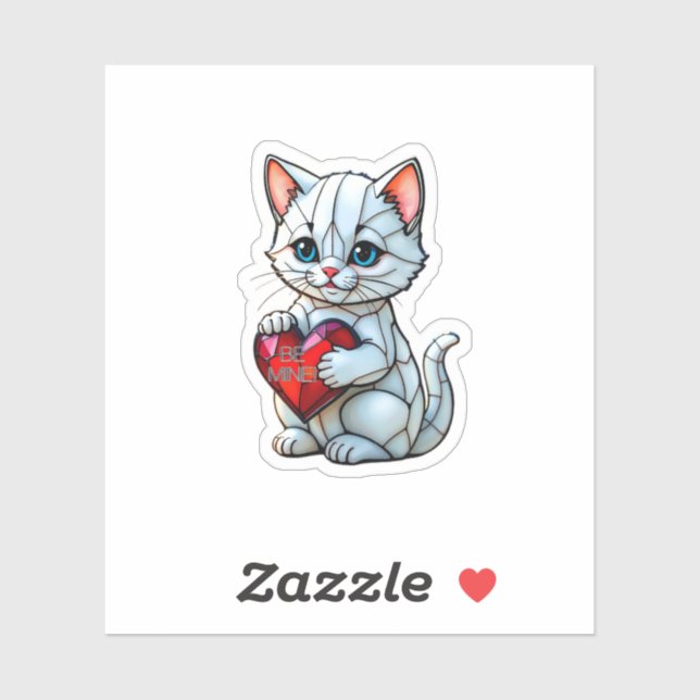 Valentine Kitty Aufkleber (Blatt)