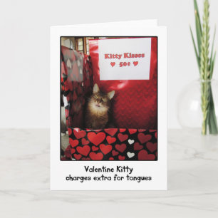 Valentine Kitty Kissing Booth Grußkarte Feiertagskarte