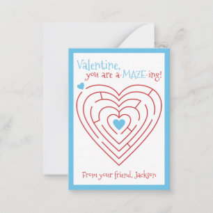 Valentine Klassenzimmer Maze Valentine No Mitteilungskarte