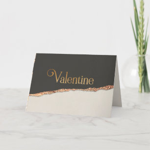 Valentine, klassische Gold- und Schwarz-Ferienkart Feiertagskarte