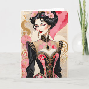 Valentine Lady in rosa und schwarze Couture Ankündigung