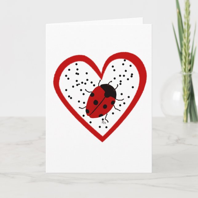 Valentine Ladybug Feiertagskarte (Vorderseite)