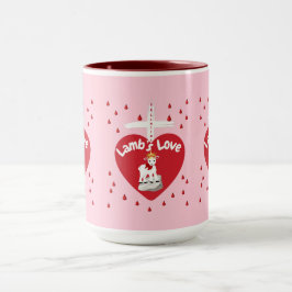 Valentine Lambs Liebe Zwei-Tone-Tasse Tasse