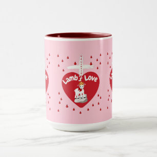 Valentine Lambs Liebe Zwei-Tone-Tasse Tasse