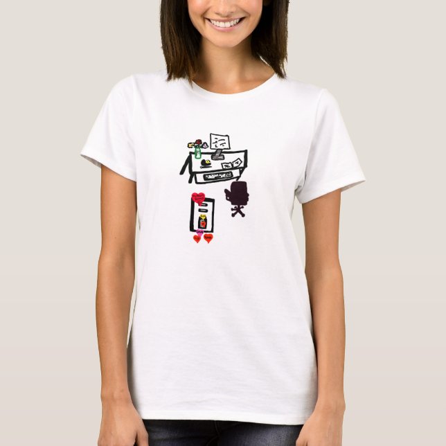 Valentine leitet den Computerschreibtisch T-Shirt (Vorderseite)