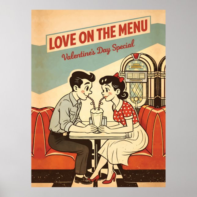 Valentine - Liebe auf der Speisekarte Retro-Soda-S Poster (Vorne)