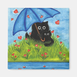 Valentine Liebe Black Cat von Bihrle Magnet