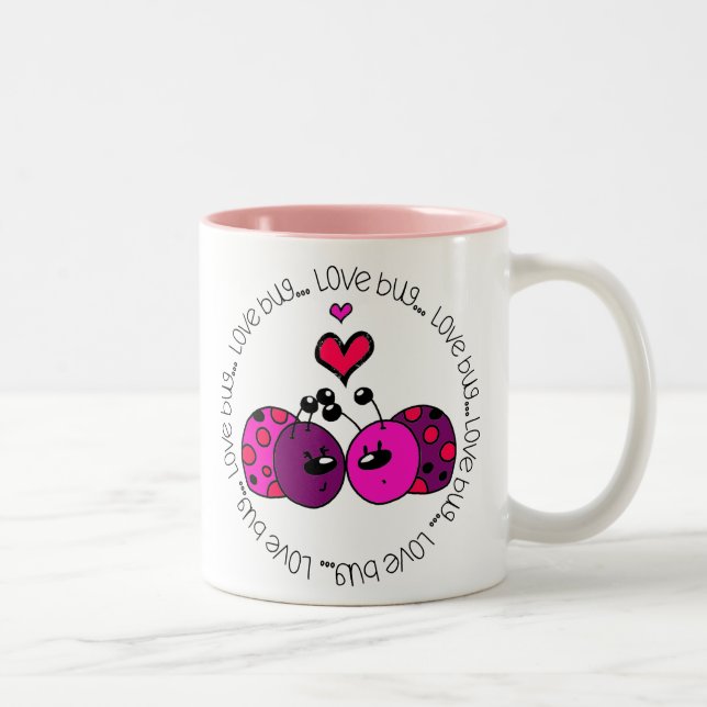 Valentine Liebe Bug Zweifarbige Tasse (Rechts)