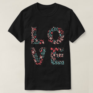 Valentine Liebe Elegante Rose Flora Rosa Typografi T-Shirt