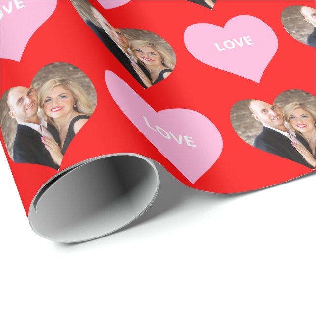 Valentine Liebe Foto Template Niedlich Hearts Geschenkpapier (Rolleneckpunkt)