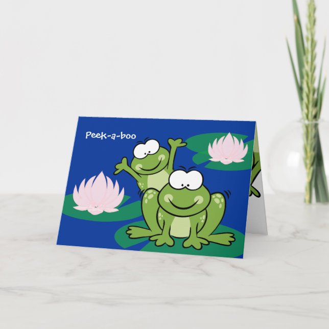 Valentine Liebe Froggy Kids Card Feiertagskarte (Vorderseite)