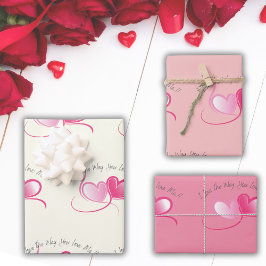 Valentine-Liebe Geschenkpapier Set