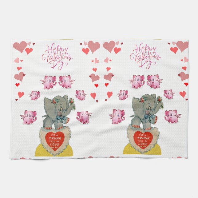 Valentine Liebe Handtuch Handtuch Elephant (Horizontal)