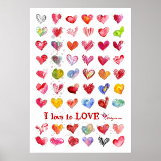Valentine Liebe Hearts Poster