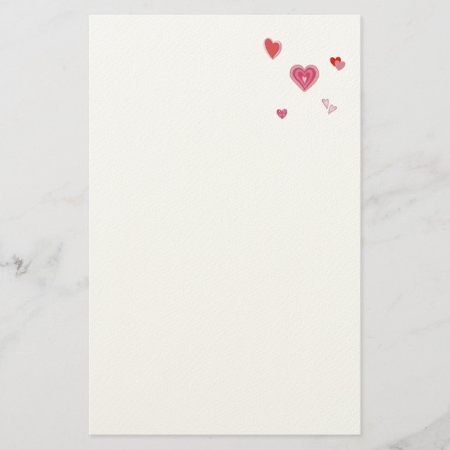 Valentine Liebe Herz Briefpapier (Vorderseite)