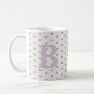 Valentine Liebe Herz Lila Monogramm Kaffeetasse