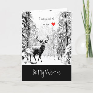 Valentine Liebe Herzstück Stag Deer Animal Nature Feiertagskarte