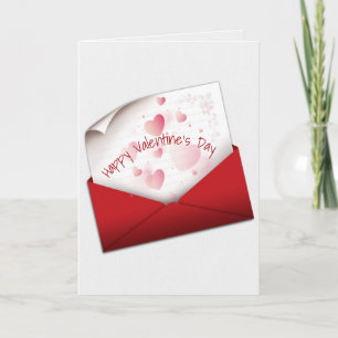 Valentine-Liebe Hinweis in der Roten Hülle Karte