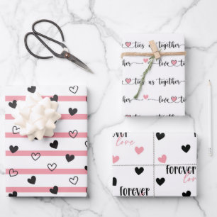 Valentine Liebe Hört uns Krawatte für immer Geschenkpapier Set
