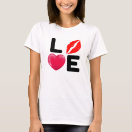 Valentine LIEBE Kiss und Herz T-Shirt