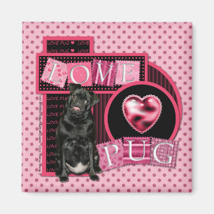 Valentine - Liebe Mops - Mops - Ruffy Magnet