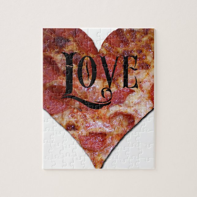 Valentine-Liebe-Pizza Puzzle (Vertikal)