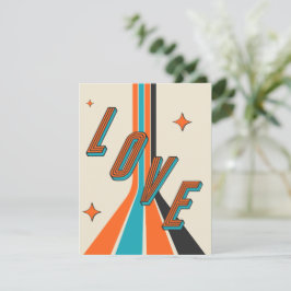 Valentine - Liebe Retro Farbenfroher Streifen - Le Mitteilungskarte