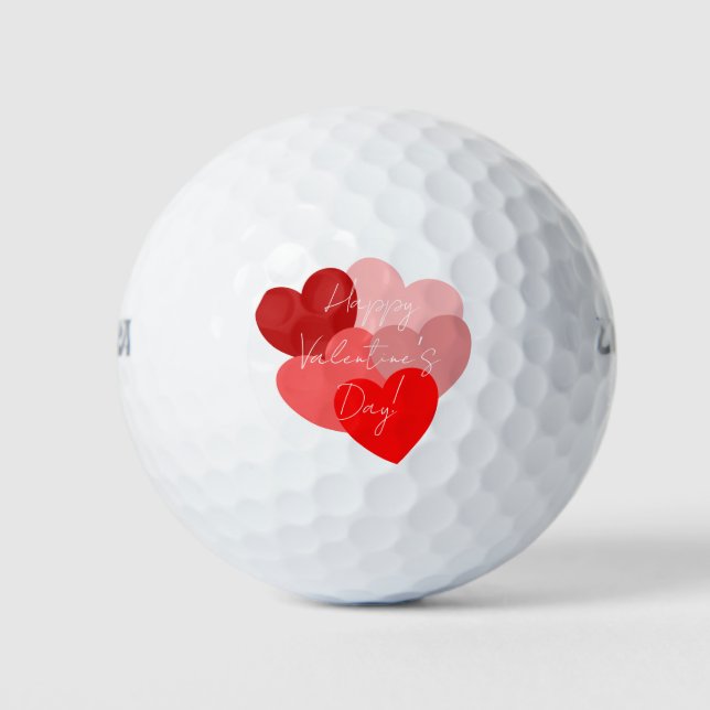 Valentine Liebe Romance Sauberes Herz Golfball (Vorderseite)