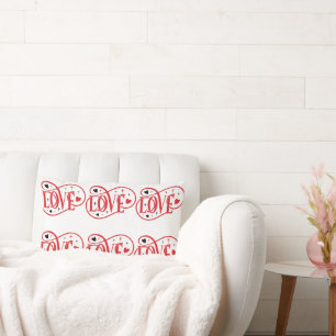Valentine LIEBE - Rot auf Weiß Lendenkissen