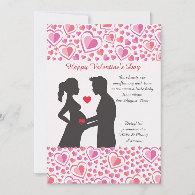 Valentine Liebe Schwangerschaft Ankündigung (Vorderseite)