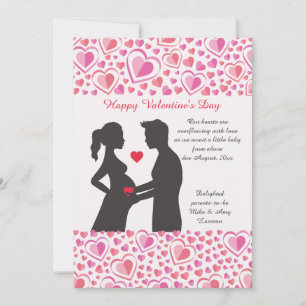 Valentine-Liebe-Schwangerschafts-Mitteilung Ankündigung