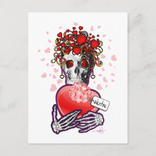 Valentine Liebe Skull Feiertagspostkarte