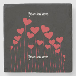 Valentine/Liebe Stone Untersetzer - Text anpassen
