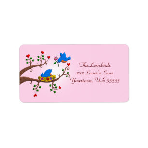 Valentine-Liebe-Vögel Adressaufkleber