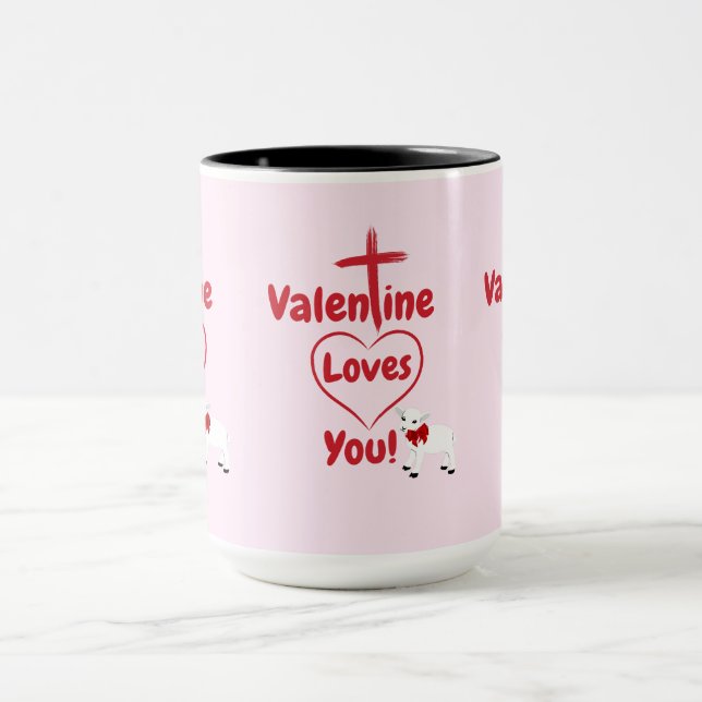 Valentine Lieben Sie zwei Tone-Kaffee-Tasse Tasse (Zentrum)