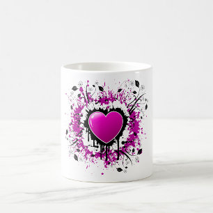 Valentine Lila Heart Kaffeetasse