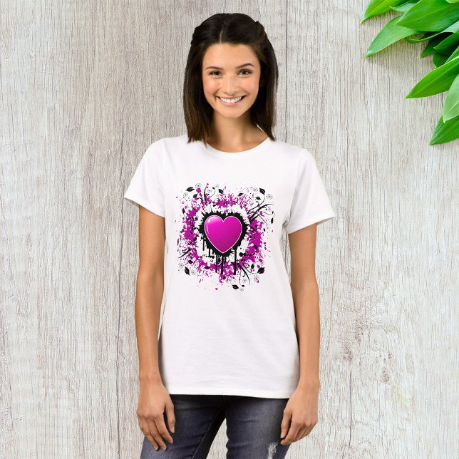 Valentine Lila Heart T-Shirt (Von Creator hochgeladen)