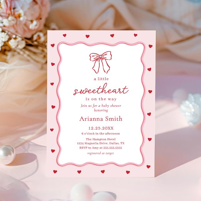 Valentine Little Sweetheart Baby Shower Invitation Einladung (Von Creator hochgeladen)